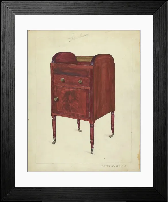 Framed Print : Wash Stand, c. 1939. Creator: Francis Borelli Framed Print : Wash Stand, c. 1939. Creator: Francis Borelli