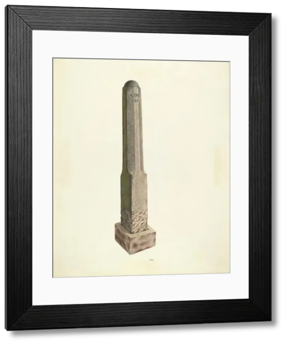 Framed Print : Plantation Boundary Marker, c. 1938. Creator: Joseph L. Boyd Framed Print : Plantation Boundary Marker, c. 1938. Creator: Joseph L. Boyd