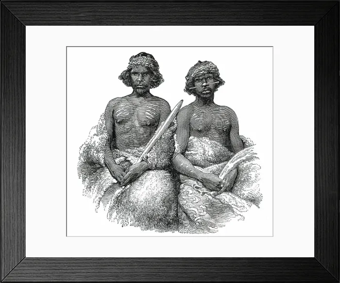 Framed Print : Aboriginal Australians - young men, daguerreotyped in Port Phillip by Mr. Kilburn, 1850. Creator: Unknown Framed Print : Aboriginal Australians - young men, daguerreotyped in Port Phillip by Mr. Kilburn, 1850. Creator: Unknown