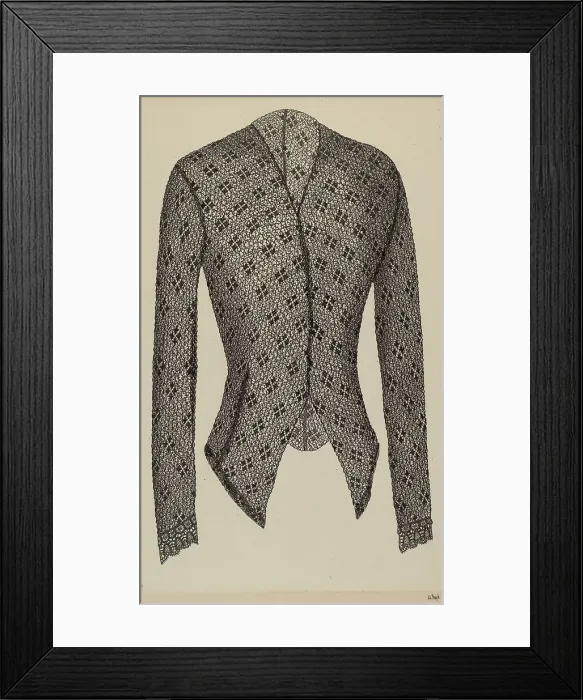 Framed Print : Black Lace Jacket, c. 1938. Creator: Joseph L. Boyd Framed Print : Black Lace Jacket, c. 1938. Creator: Joseph L. Boyd