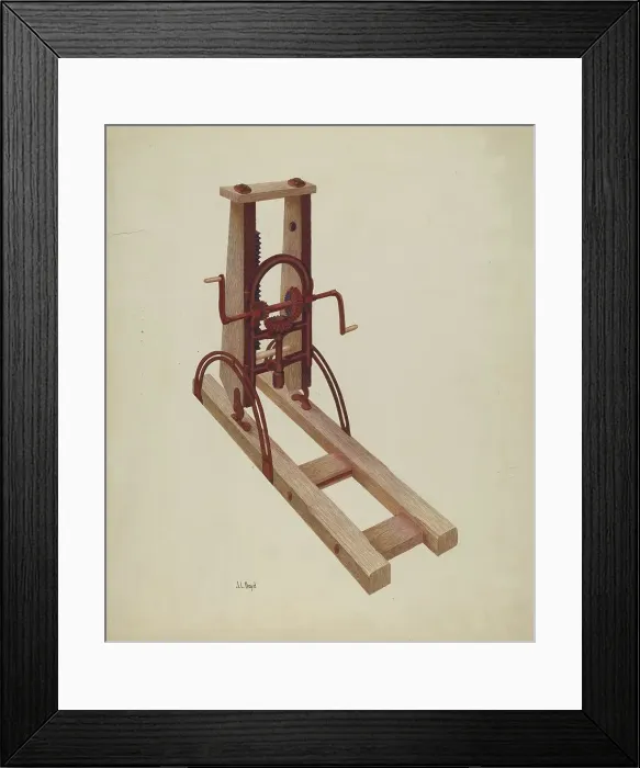 Framed Print : Wheelwright's Drill, 1935 / 1942. Creator: Joseph L. Boyd Framed Print : Wheelwright's Drill, 1935 / 1942. Creator: Joseph L. Boyd