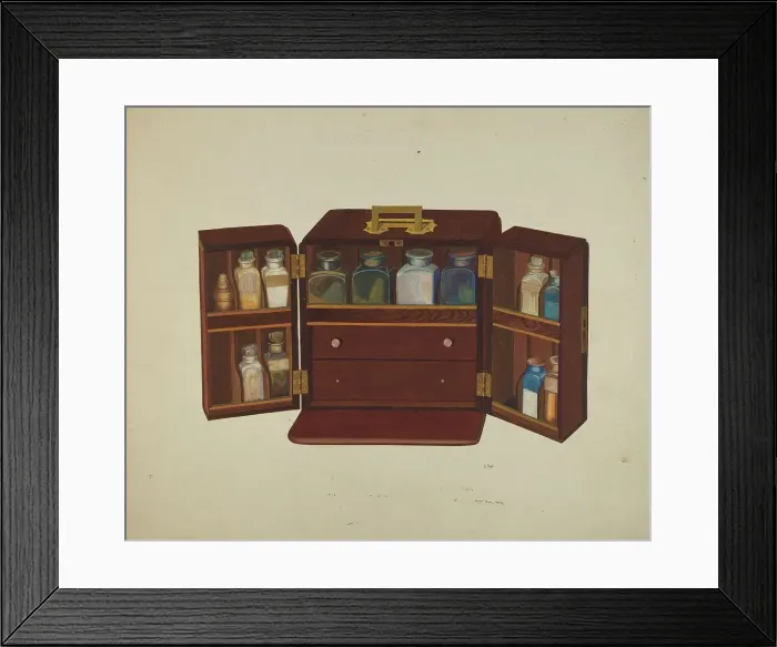 Framed Print : Medicine Chest, c. 1940. Creator: Joseph L. Boyd Framed Print : Medicine Chest, c. 1940. Creator: Joseph L. Boyd