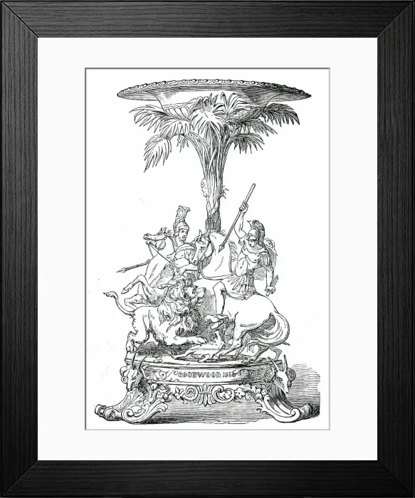 Framed Print : Prize Plate - Goodwood Races - the Steward's Cup, 1850. Creator: Unknown Framed Print : Prize Plate - Goodwood Races - the Steward's Cup, 1850. Creator: Unknown