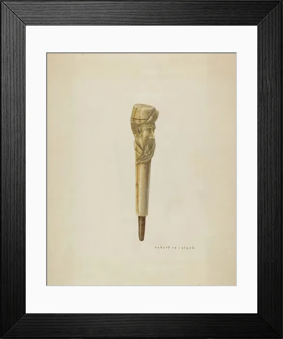 Framed Print : Cane Head or Handle, 1935 / 1942. Creator: Robert Clark Framed Print : Cane Head or Handle, 1935 / 1942. Creator: Robert Clark
