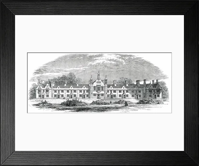 Framed Print : The Aged Freemasons Asylum, at Croydon: opened on Thursday, 1850. Creator: Unknown Framed Print : The Aged Freemasons Asylum, at Croydon: opened on Thursday, 1850. Creator: Unknown