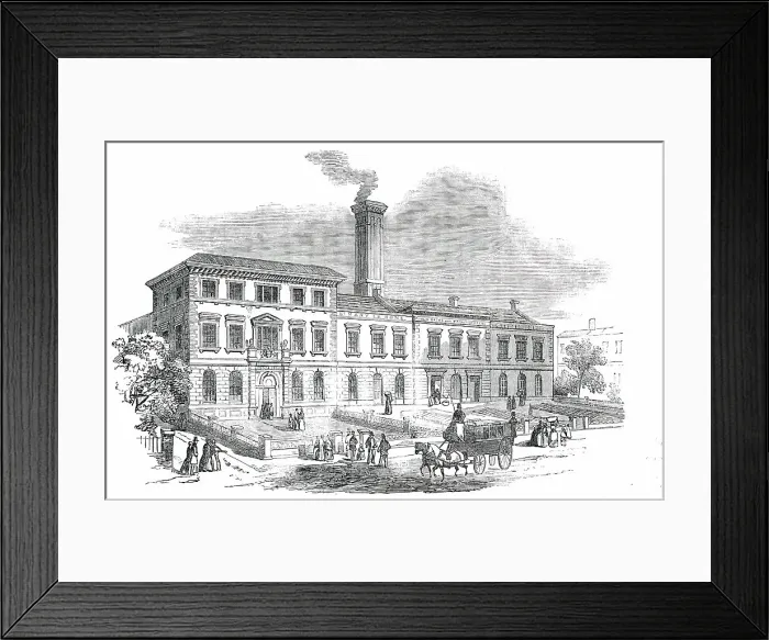 Framed Print : The St. Marylebone Baths and Washhouses, 1850. Creator: Unknown Framed Print : The St. Marylebone Baths and Washhouses, 1850. Creator: Unknown