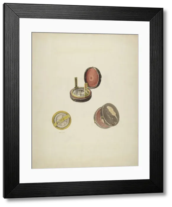 Framed Print : Hand Compass, c. 1939. Creator: Robert Clark Framed Print : Hand Compass, c. 1939. Creator: Robert Clark