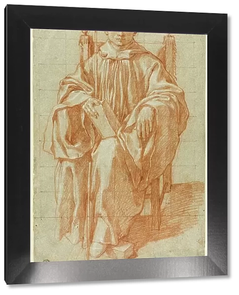 Seated Youth Wearing a Monk's Habit: Study for Saint Benedict, 1590. Creator: Bartolomeo Cesi