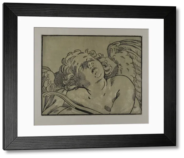 Framed Print : Bust of Sleeping Cupid, 1627 / 53. Creator: Bartolomeo Coriolano Framed Print : Bust of Sleeping Cupid, 1627 / 53. Creator: Bartolomeo Coriolano