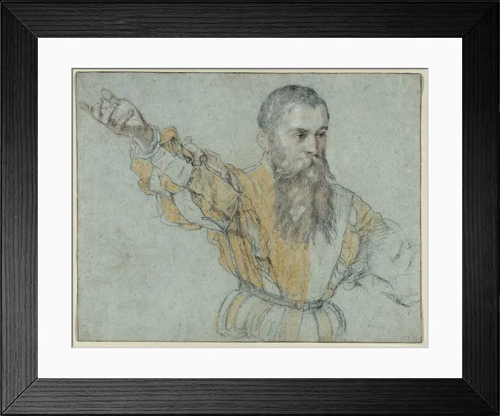Framed Print : Bearded Man with his Right Arm Raised, 1562 / 64. Creator: Giuseppe Porta