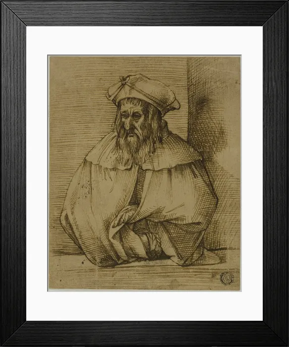 Framed Print : Half-Length Sketch of a Gentleman Wearing Hat and Cape, n.d. Creator: Bartolomeo Passarotti Framed Print : Half-Length Sketch of a Gentleman Wearing Hat and Cape, n.d. Creator: Bartolomeo Passarotti