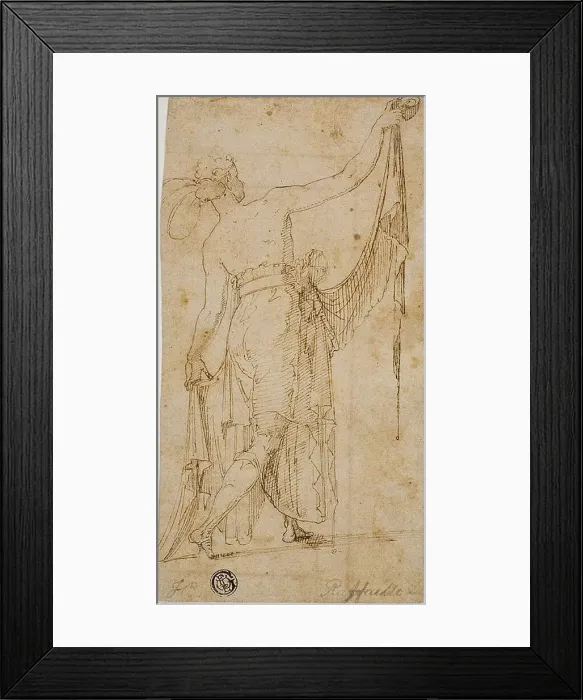 Framed Print : Draped Standing Figure with Outstretched Arms, 1540 / 50. Creator: Unknown