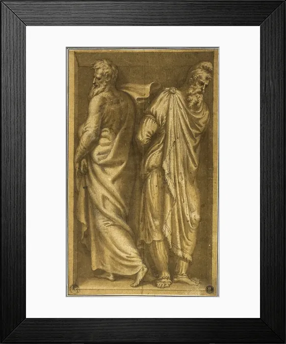 Framed Print : Two Standing Prisoners in a Niche, c.1549. Creator: Bernardino Campi Framed Print : Two Standing Prisoners in a Niche, c.1549. Creator: Bernardino Campi