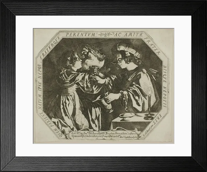 Framed Print : Lot and His Daughters, c.1625. Creator: Bernardino Capitelli Framed Print : Lot and His Daughters, c.1625. Creator: Bernardino Capitelli