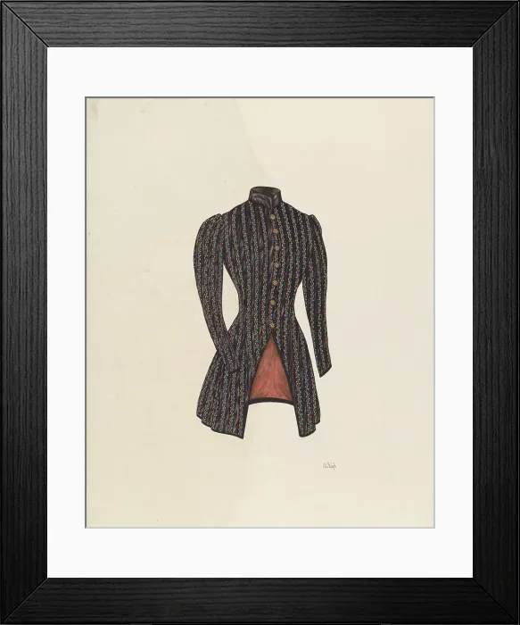 Framed Print : Black Satin Jacket, c. 1938. Creator: Joseph L. Boyd Framed Print : Black Satin Jacket, c. 1938. Creator: Joseph L. Boyd