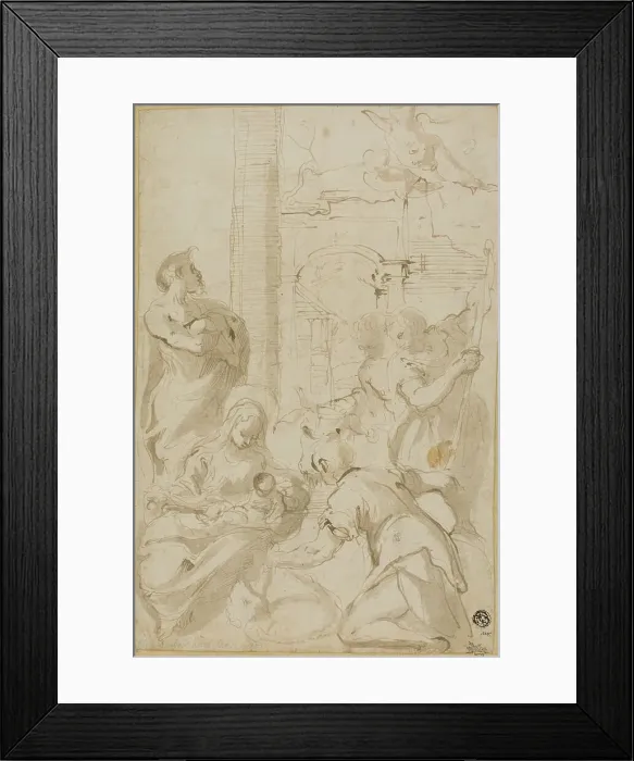 Framed Print : Adoration of the Shepherds, n.d. Creators: Carlo Bononi, Agostino Carracci, Annibale Carracci, Michel Ange Corneille Framed Print : Adoration of the Shepherds, n.d. Creators: Carlo Bononi, Agostino Carracci, Annibale Carracci, Michel Ange Corneille