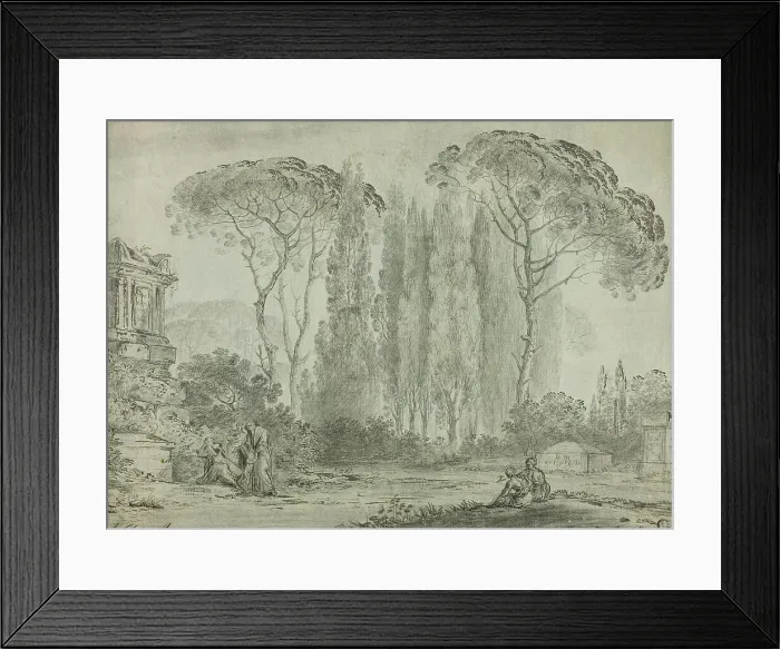 Framed Print : Mourners in a Graveyard, n.d. Creator: Carlo Labruzzi Framed Print : Mourners in a Graveyard, n.d. Creator: Carlo Labruzzi