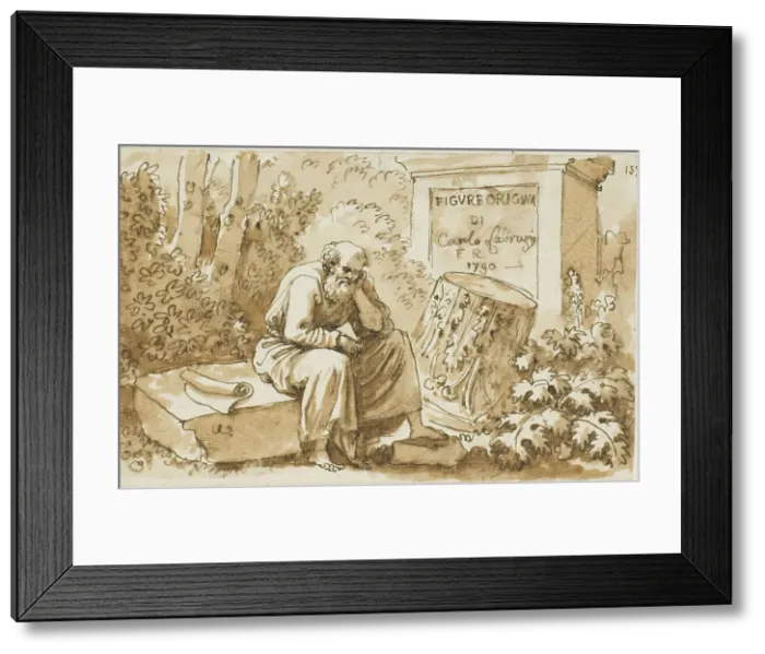 Framed Print : Sketch for Frontispiece to Figure Originali, c.1790. Creator: Carlo Labruzzi Framed Print : Sketch for Frontispiece to Figure Originali, c.1790. Creator: Carlo Labruzzi