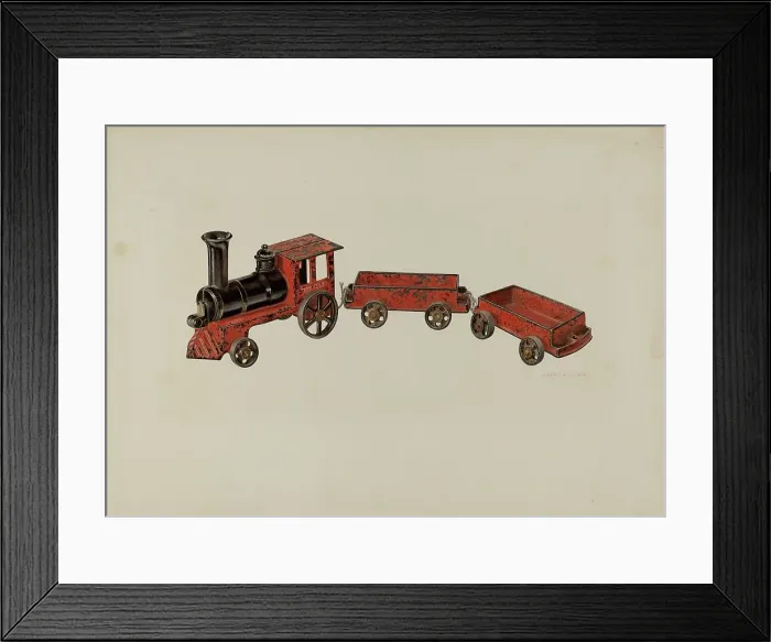 Framed Print : Toy Train, c. 1940. Creator: Robert Clark Framed Print : Toy Train, c. 1940. Creator: Robert Clark