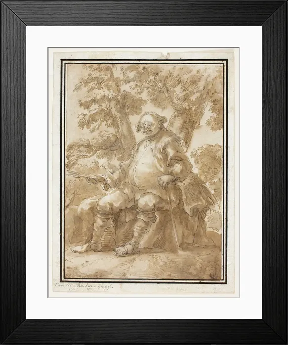 Framed Print : Man Seated in Front of Trees, n.d. Creators: Carlo Marchionni, Pier Leone Ghezzi Framed Print : Man Seated in Front of Trees, n.d. Creators: Carlo Marchionni, Pier Leone Ghezzi