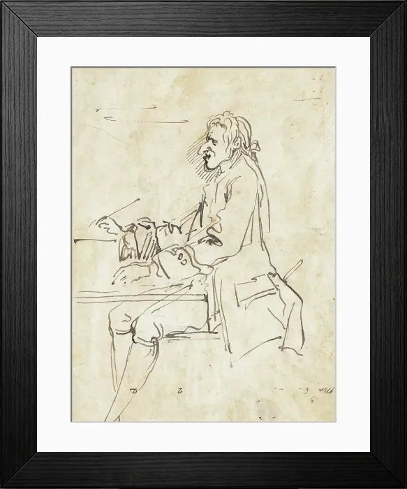 Framed Print : Caricature of Man Writing, n.d. Creators: Carlo Marchionni, Pier Leone Ghezzi Framed Print : Caricature of Man Writing, n.d. Creators: Carlo Marchionni, Pier Leone Ghezzi