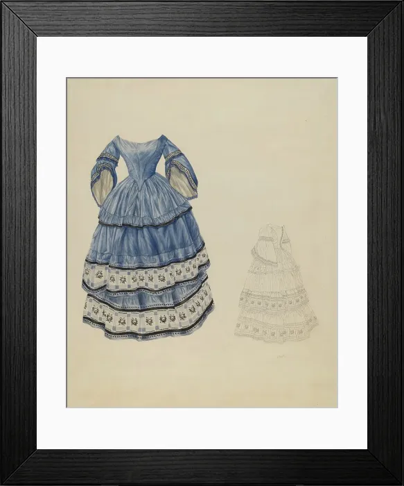 Framed Print : Blue Silk Dress, c. 1937. Creator: Joseph L. Boyd Framed Print : Blue Silk Dress, c. 1937. Creator: Joseph L. Boyd