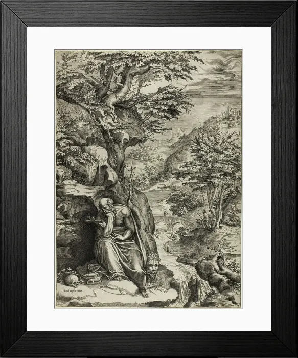 Framed Print : Saint Jerome in the Desert, c.1575. Creator: Cherubino Alberti Framed Print : Saint Jerome in the Desert, c.1575. Creator: Cherubino Alberti