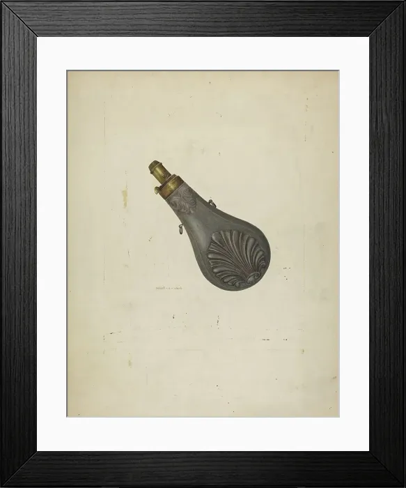 Framed Print : Powder Flask, c. 1940. Creator: Robert Clark Framed Print : Powder Flask, c. 1940. Creator: Robert Clark