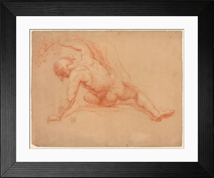 Framed Print : Male Nude Seen from Behind, 1672 / 88. Creator: Daniel Mijtens Framed Print : Male Nude Seen from Behind, 1672 / 88. Creator: Daniel Mijtens