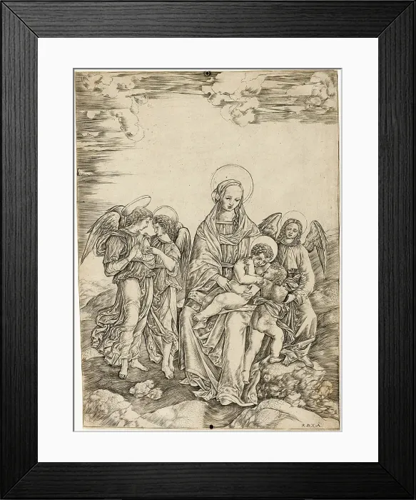 Framed Print : The Virgin and Child with Saint John and Three Angels, c.1515. Creator: Cristofano di Michele Martini Framed Print : The Virgin and Child with Saint John and Three Angels, c.1515. Creator: Cristofano di Michele Martini