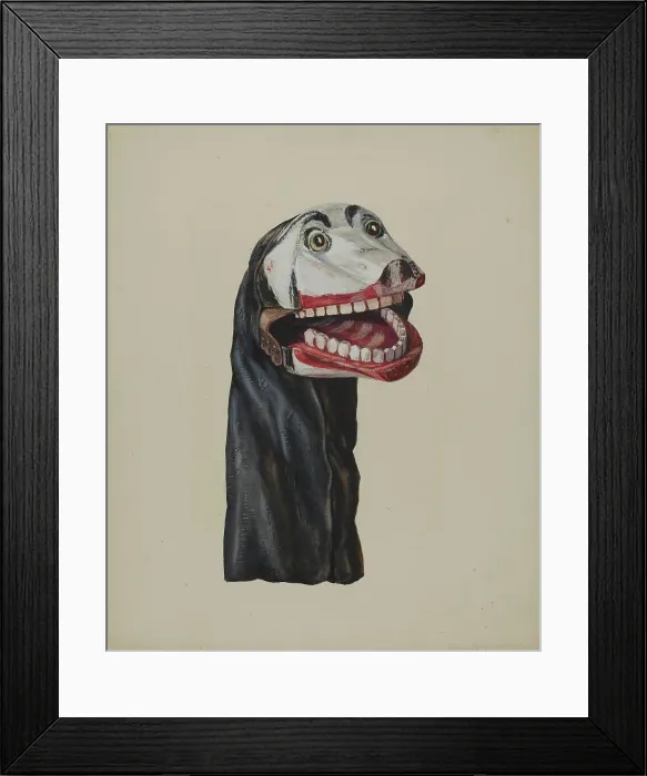 Framed Print : Dog Toby Hand Puppet, c. 1936. Creator: Dorothy Brennan Framed Print : Dog Toby Hand Puppet, c. 1936. Creator: Dorothy Brennan