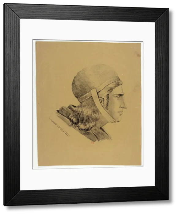 Framed Print : Head of a Warrior, 1816. Creator: Charles-Philibert de Lasteyrie Framed Print : Head of a Warrior, 1816. Creator: Charles-Philibert de Lasteyrie