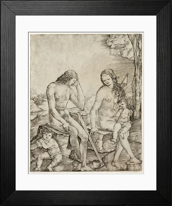 Framed Print : Adam and Eve with Infants Cain and Abel, c.1500. Creator: Cristofano di Michele Martini Framed Print : Adam and Eve with Infants Cain and Abel, c.1500. Creator: Cristofano di Michele Martini