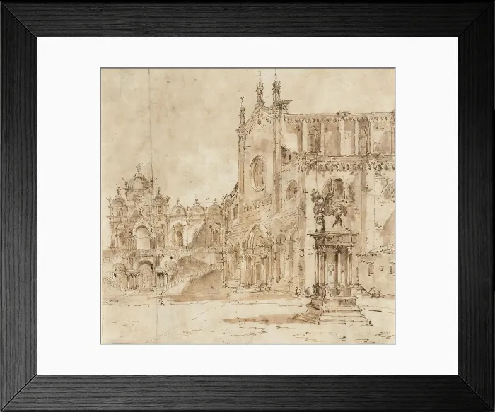 Framed Print : View of Campo San Zanipolo with the Temporary Platform Erected for the Visit of Pope... 1782. Creator: Francesco Guardi Framed Print : View of Campo San Zanipolo with the Temporary Platform Erected for the Visit of Pope... 1782. Creator: Francesco Guardi