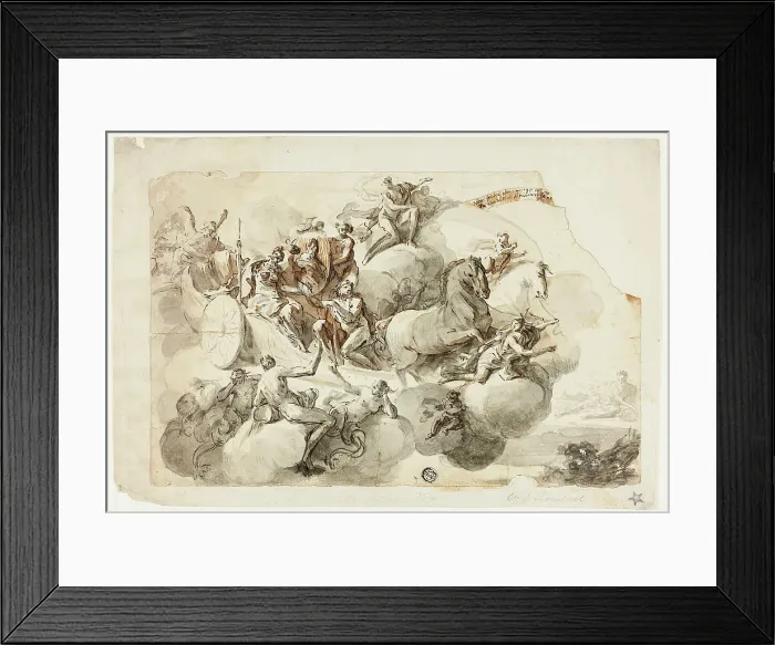 Framed Print : Apotheosis of a Hero, n.d. Creators: Domenico Mondo, Sir James Thornhill, Agostino Carracci Framed Print : Apotheosis of a Hero, n.d. Creators: Domenico Mondo, Sir James Thornhill, Agostino Carracci