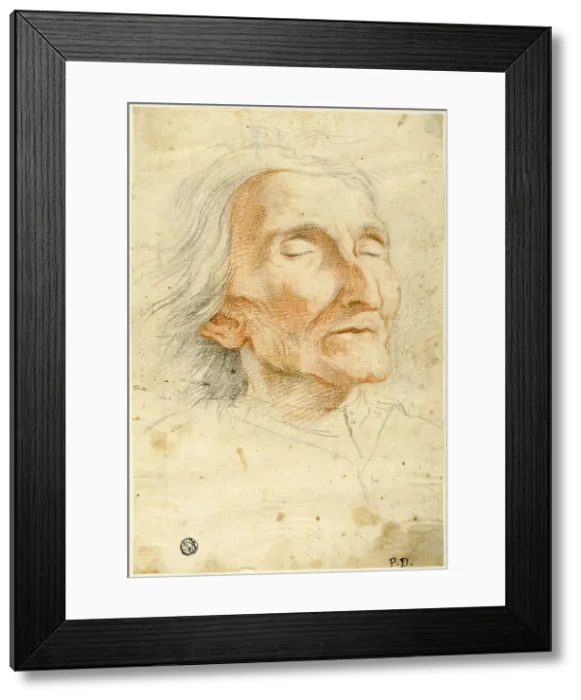 Framed Print : Face of an Old Man with Eyes Closed, n.d. Creator: Pietro Dandini Framed Print : Face of an Old Man with Eyes Closed, n.d. Creator: Pietro Dandini