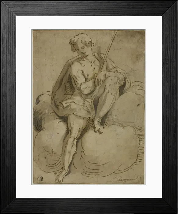 Framed Print : Seated Saint John the Baptist, 1560 / 70. Creator: School of Luca Cambiaso Italian, 1527-1587 Framed Print : Seated Saint John the Baptist, 1560 / 70. Creator: School of Luca Cambiaso Italian, 1527-1587