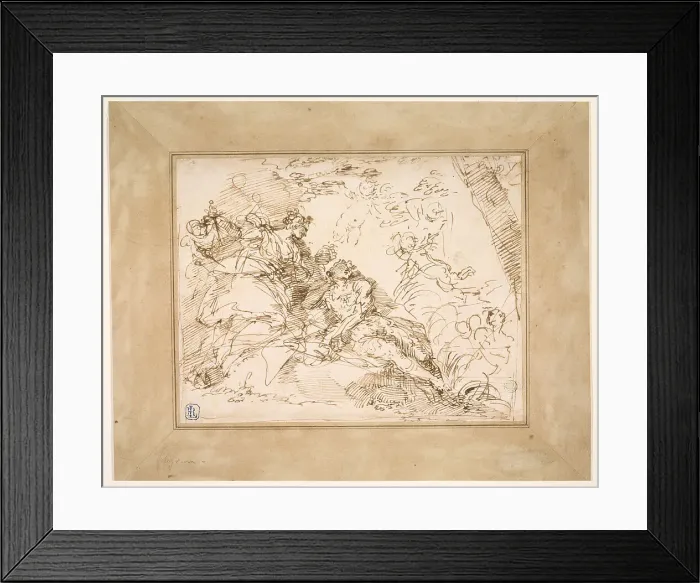 Framed Print : Rinaldo and Armida, c.1693. Creator: Donato Creti Framed Print : Rinaldo and Armida, c.1693. Creator: Donato Creti
