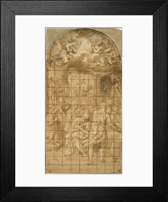 Framed Print : Adoration of the Christ Child, 1580 / 1600. Creator: Filippo Bellini Framed Print : Adoration of the Christ Child, 1580 / 1600. Creator: Filippo Bellini
