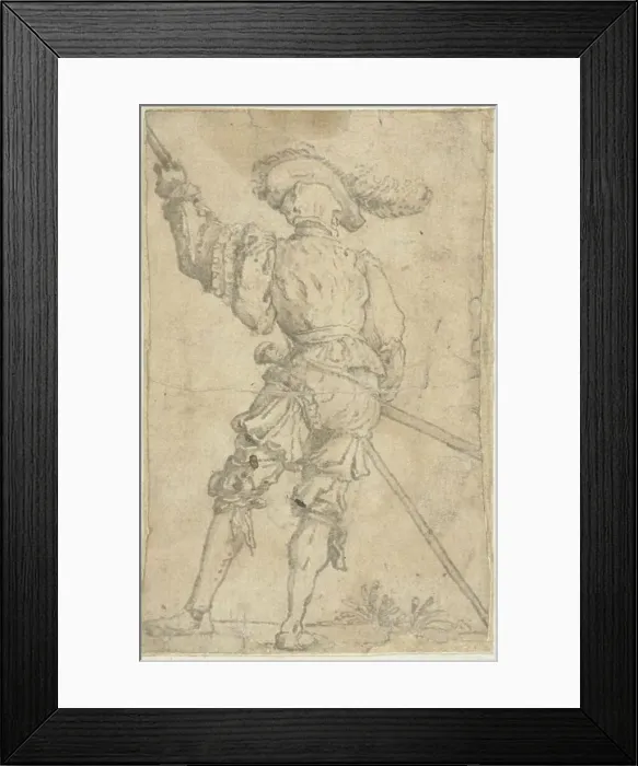Framed Print : Warrior Seen From the Back, n.d. Creators: Filippo Napoletano, Pellegrino Tibaldi
