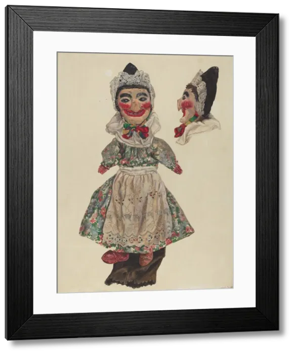 Framed Print : Puppet: Judy, c. 1937. Creator: Dorothy Brennan. Puppet: Judy, c. 1937. Creator: Dorothy Brennan Framed Print : Puppet: Judy, c. 1937. Creator: Dorothy Brennan. Puppet: Judy, c. 1937. Creator: Dorothy Brennan