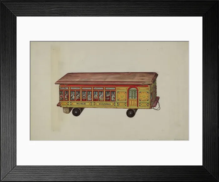 Framed Print : Toy Coach, c. 1939. Creator: Dorothy Brennan Framed Print : Toy Coach, c. 1939. Creator: Dorothy Brennan