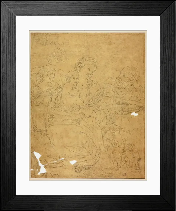 Framed Print : Holy Family with Two Angels, 1609 / 10. Creator: Francesco Albani Framed Print : Holy Family with Two Angels, 1609 / 10. Creator: Francesco Albani