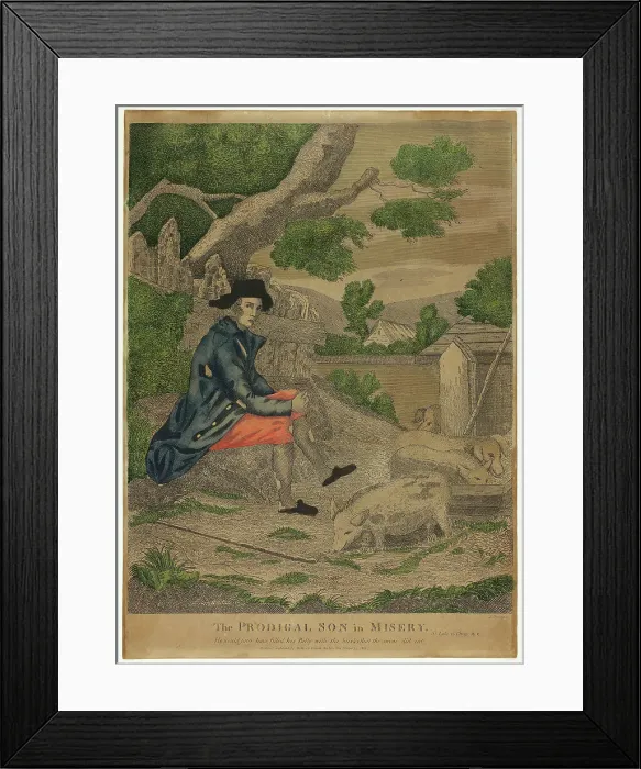 Framed Print : The Prodigal Son in Misery, n.d. Creator: Amos Doolittle Framed Print : The Prodigal Son in Misery, n.d. Creator: Amos Doolittle