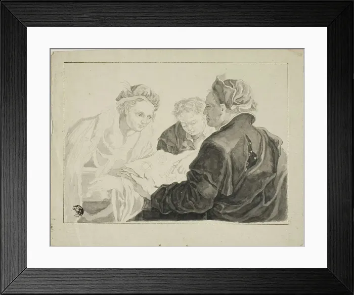 Framed Print : Architect Submitting Designs to Patron, n.d. Creator: Francesco Fontebasso Framed Print : Architect Submitting Designs to Patron, n.d. Creator: Francesco Fontebasso
