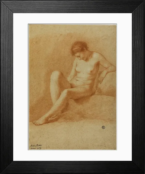 Framed Print : Seated Female Nude, 1769. Creator: Antonio Pichler Framed Print : Seated Female Nude, 1769. Creator: Antonio Pichler