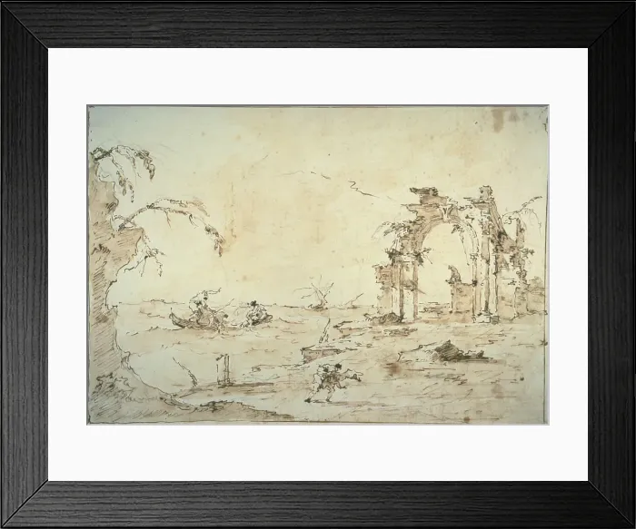 Framed Print : Capriccio with a Squall on the Lagoon, 1775 / 80. Creator: Francesco Guardi Framed Print : Capriccio with a Squall on the Lagoon, 1775 / 80. Creator: Francesco Guardi
