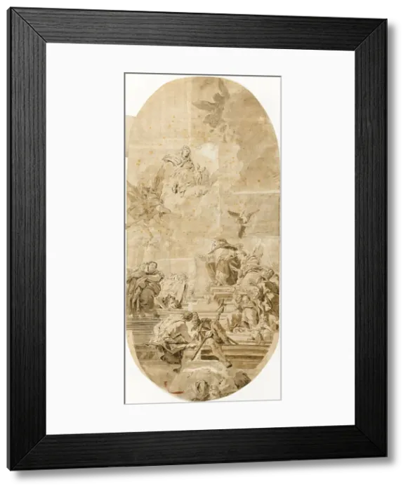 Framed Print : Study for Institution of the Rosary by Saint Dominic, n.d. Creator: Francesco Lorenzi Framed Print : Study for Institution of the Rosary by Saint Dominic, n.d. Creator: Francesco Lorenzi