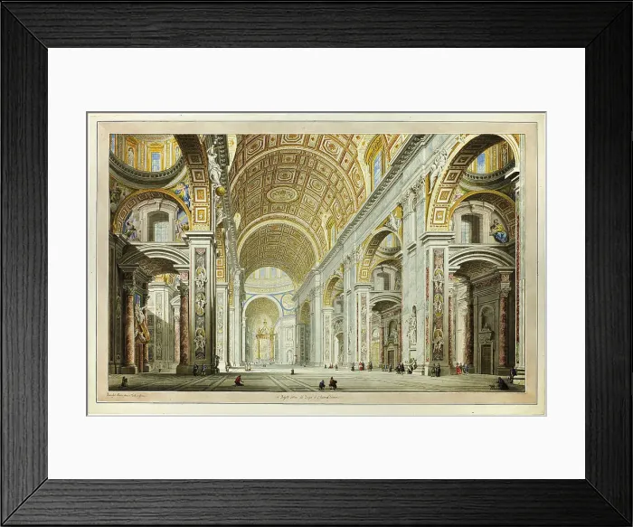 Framed Print : Interior View of the Church of St. Peter's in the Vatican, c.1770. Creator: Francesco Panini Framed Print : Interior View of the Church of St. Peter's in the Vatican, c.1770. Creator: Francesco Panini