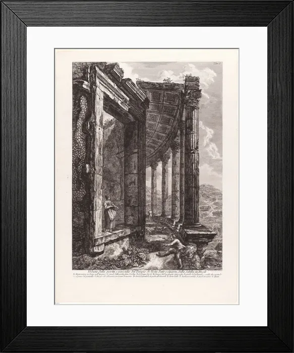 Framed Print : View of the Door and Peristyle of the Temple of Vesta, 1780. Creator: Francesco Piranesi Framed Print : View of the Door and Peristyle of the Temple of Vesta, 1780. Creator: Francesco Piranesi